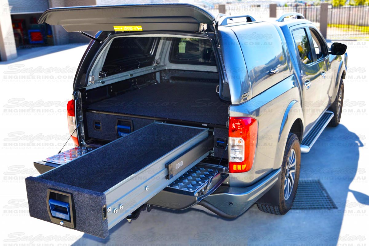 These drawers are available in a variety of different lengths and sizes to suit the Triton, BT50, Ranger and Navara